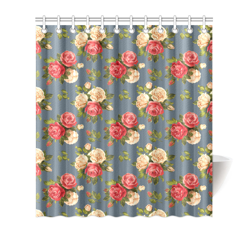 Rose Pattern Print Design RO017 Shower Curtain