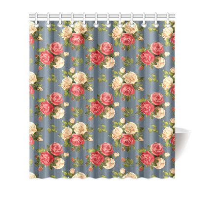 Rose Pattern Print Design RO017 Shower Curtain