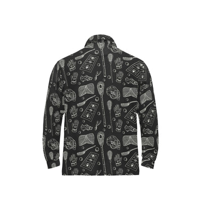 Lacrosse Pattern Print Design 01 Long Sleeve Polo Shirt For Men's