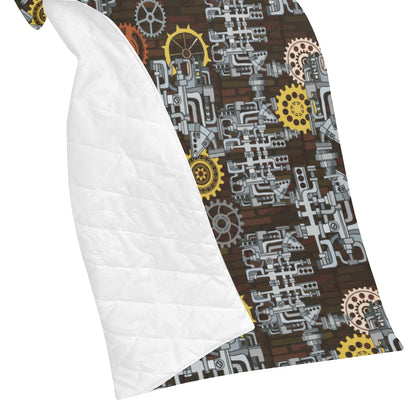 Mechanic Pattern Print Design 04 Premium Quilt