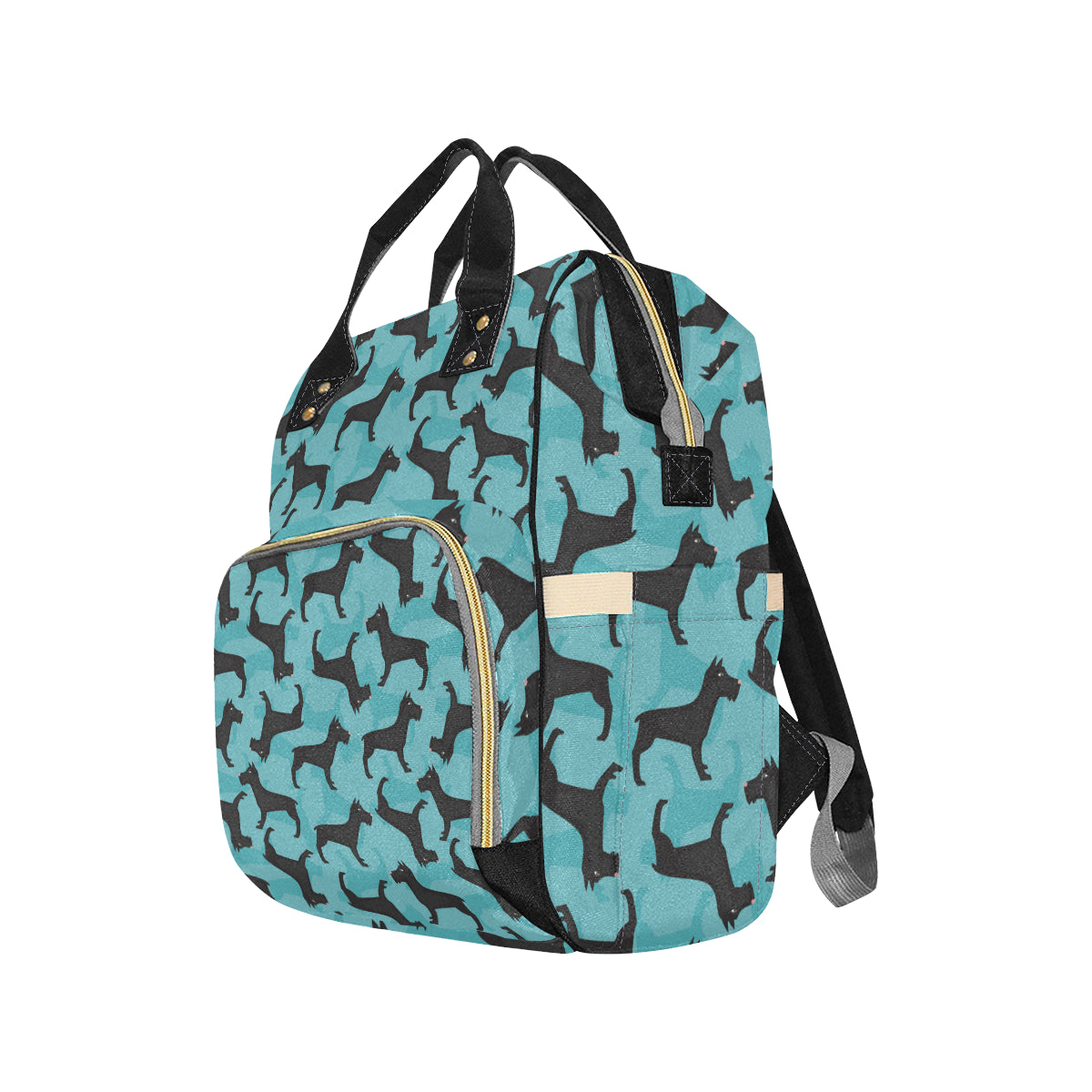 Schnauzers Pattern Print Design A01 Diaper Bag Backpack