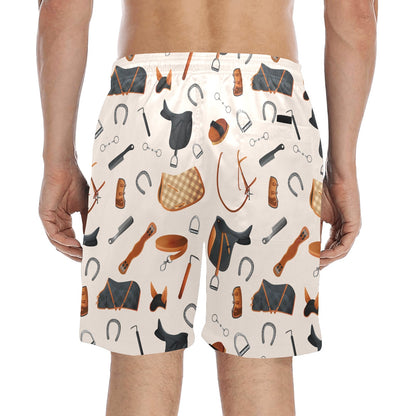 Equestrian Equipment Print Pattern Men's Swim Trunks Beach Shorts