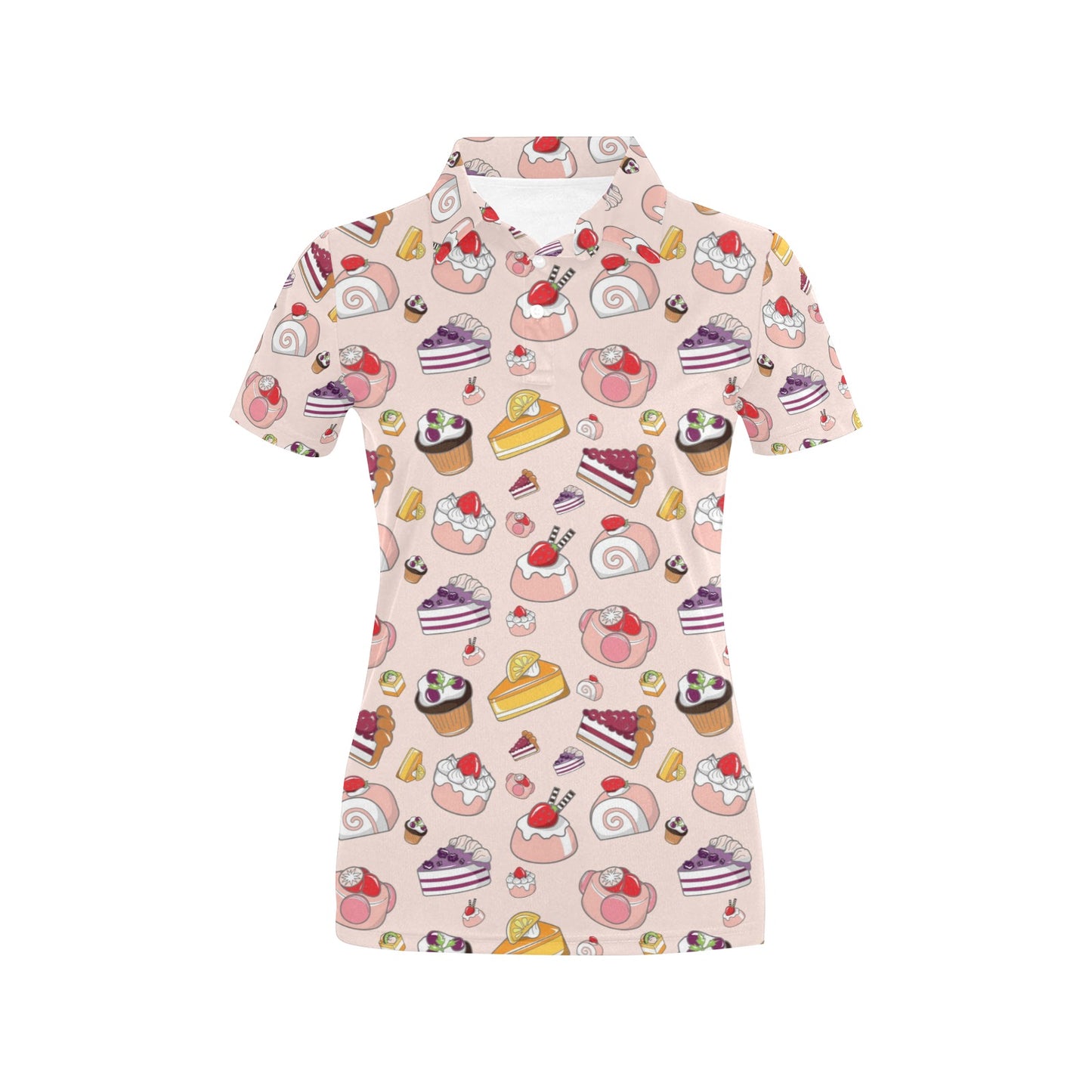 Cake Pattern Print Design 01 Women's Polo Shirt