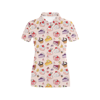 Cake Pattern Print Design 01 Women's Polo Shirt