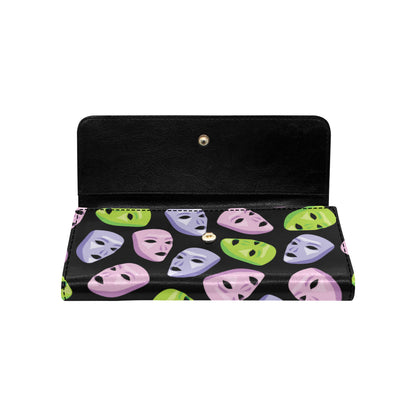 Acting Mask Pattern Print Design 04 Women's Trifold Wallet