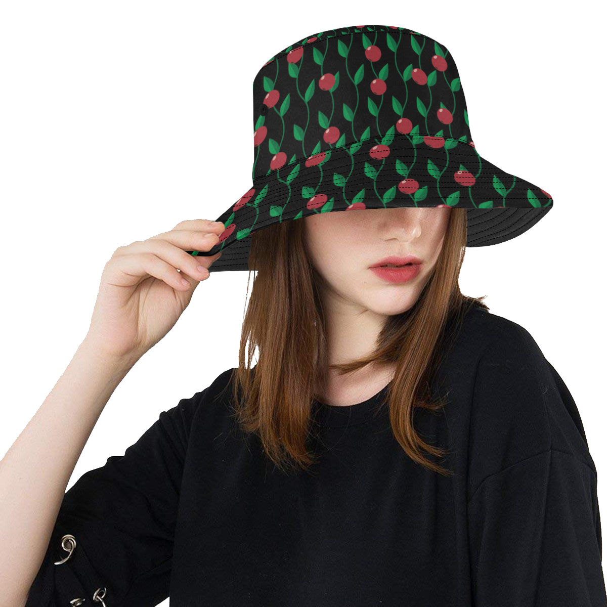 Cranberry Pattern Print Design CB01 Unisex Bucket Hat