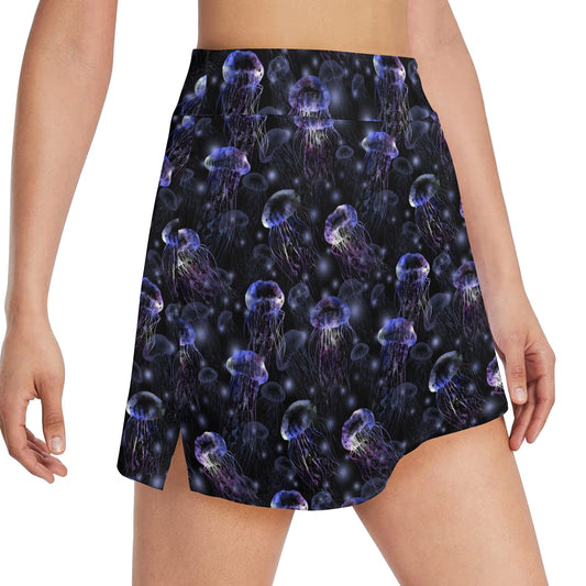 Jellyfish Themed 17" Golf & Pickleball Skort with Pockets