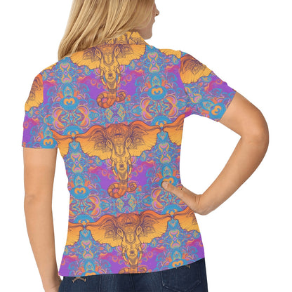 Gold Elephant Indian Women's Polo Shirt