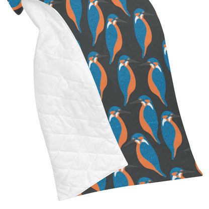 Kingfisher Pattern Print Design 03 Premium Quilt