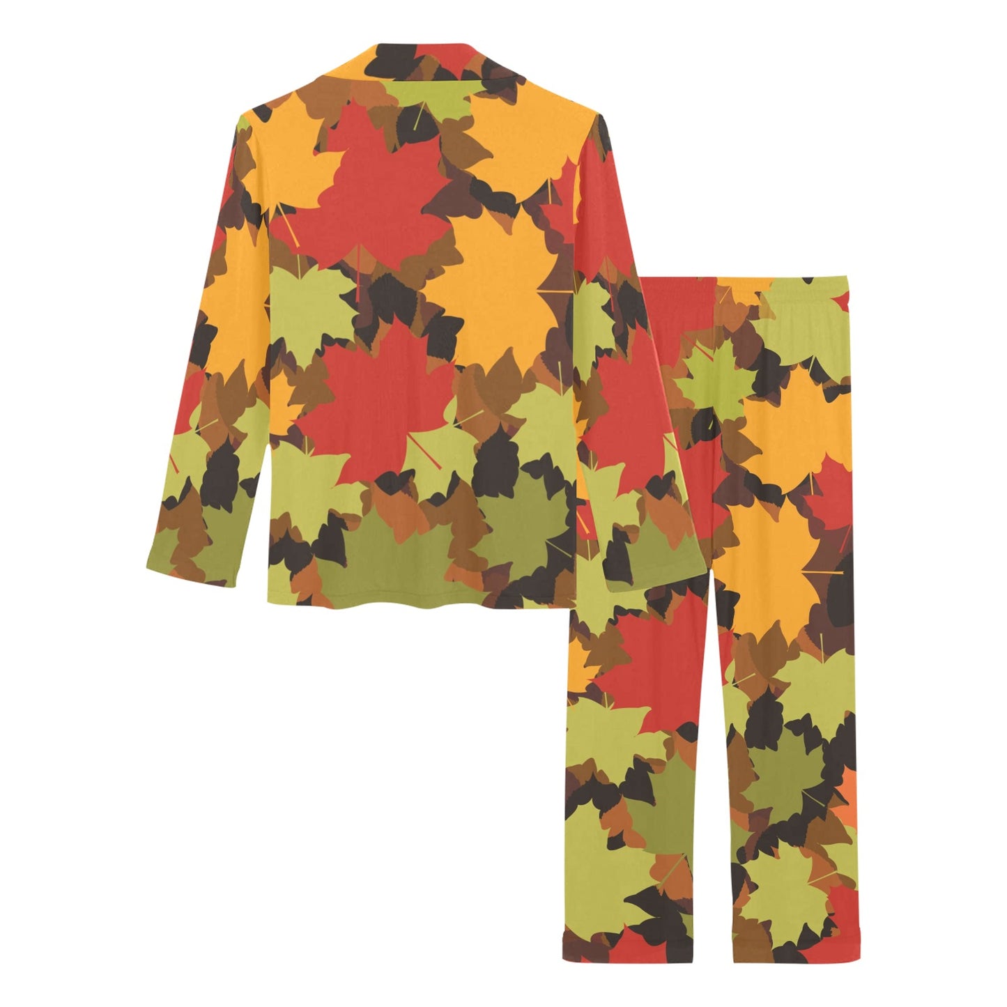 Maple Leaf Pattern Print Design 05 Women's Long Pajama Set