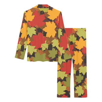 Maple Leaf Pattern Print Design 05 Women's Long Pajama Set