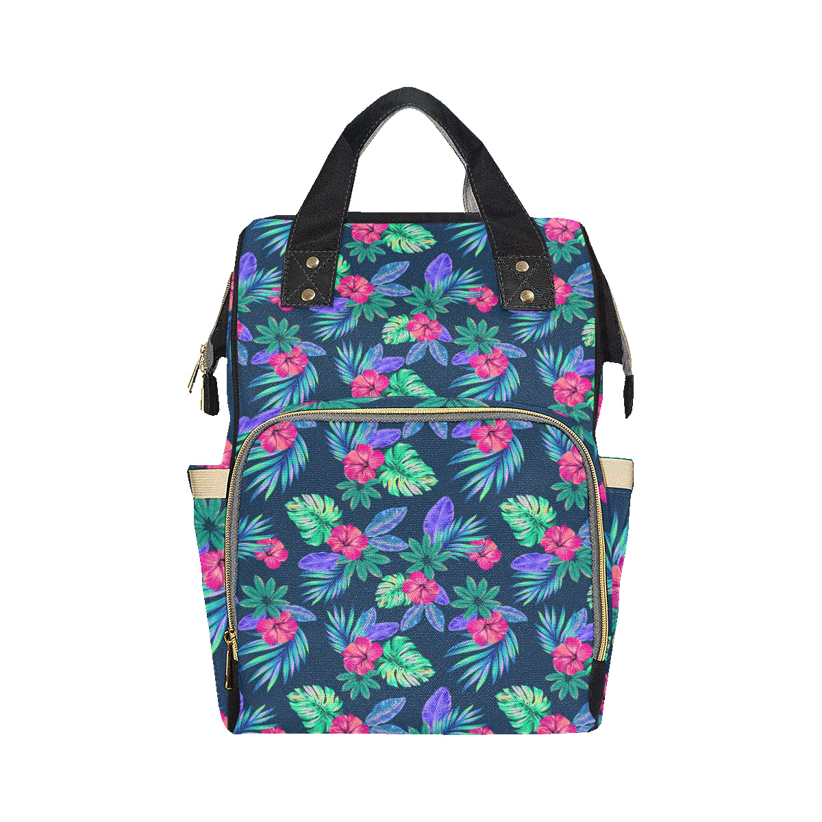 Tropical Flower Pattern Print Design TF09 Diaper Bag Backpack