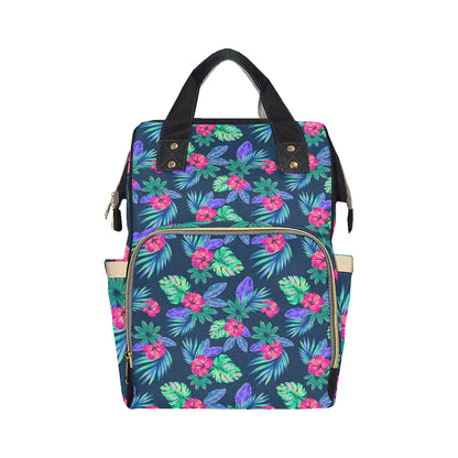 Tropical Flower Pattern Print Design TF09 Diaper Bag Backpack