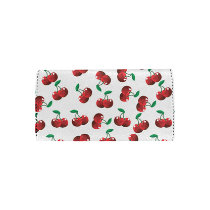 Cherry Pattern Print Design 01 Women's Trifold Wallet