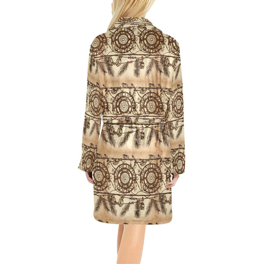 Dream catcher vintage native Women's Fleece Robe
