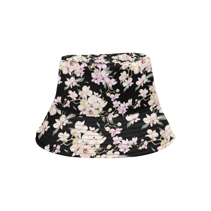 Orchid White Pattern Print Design OR03 Unisex Bucket Hat