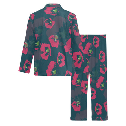 Morning Glory Pattern Print Design 01 Men's Long Pajama Set