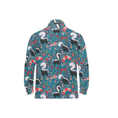 Skunk Print Design LKS302 Long Sleeve Polo Shirt For Men's