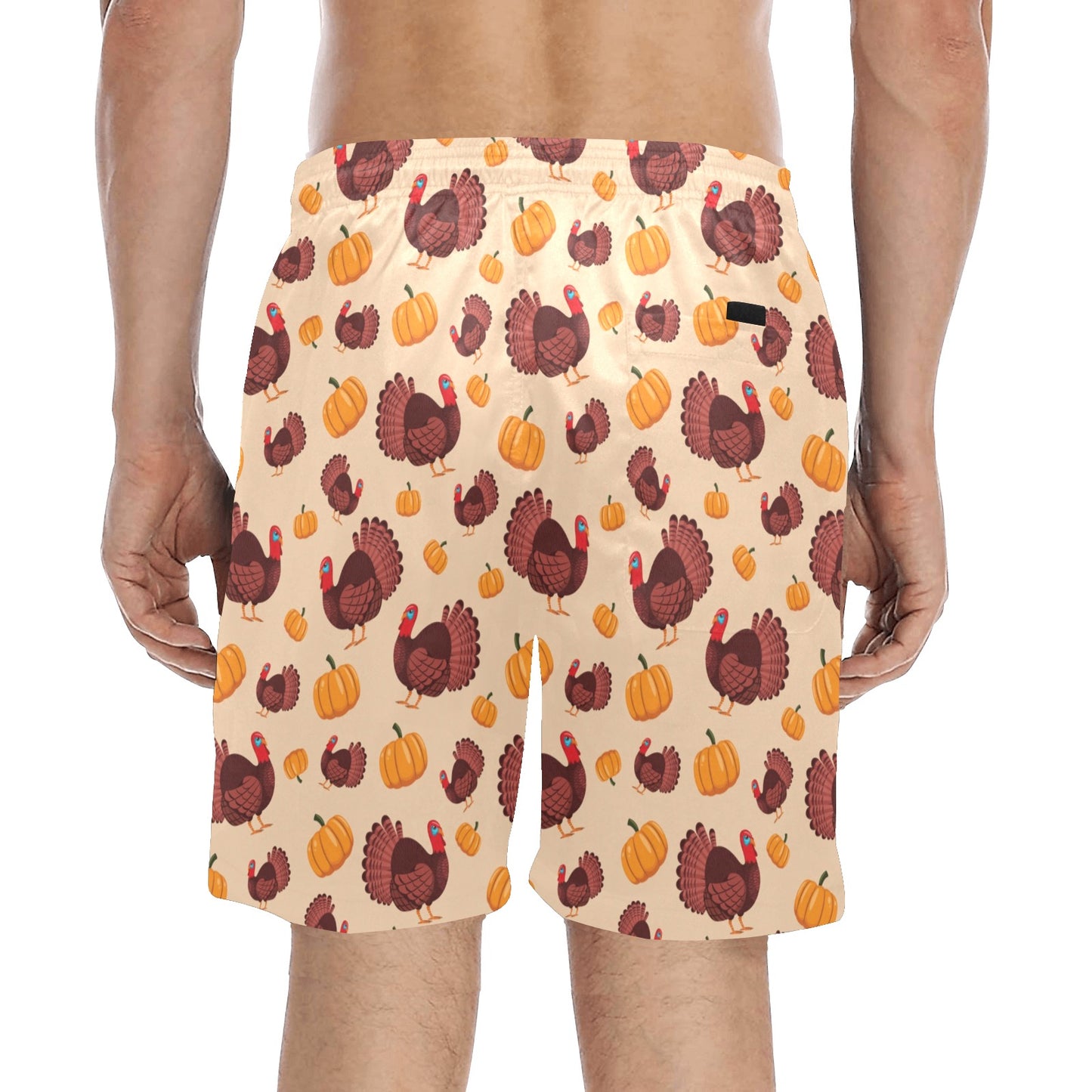 Thanksgiving Print Design LKS308 Men's Swim Trunks Beach Shorts