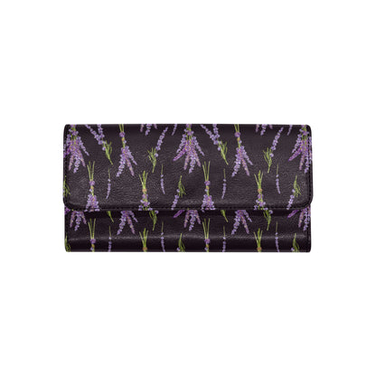 Lavender Pattern Print Design LV05 Women's Trifold Wallet