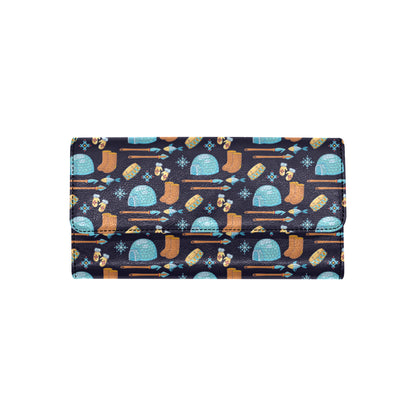 Eskimo Pattern Print Design 02 Women's Trifold Wallet