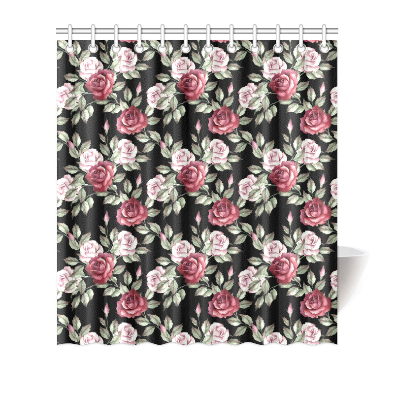 Rose Red Pink Pattern Print Design RO03 Shower Curtain