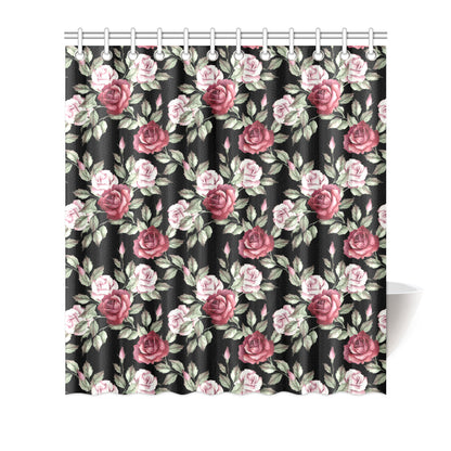 Rose Red Pink Pattern Print Design RO03 Shower Curtain