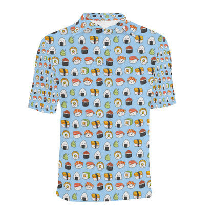 Sushi Cartoon Design Men Polo Shirt