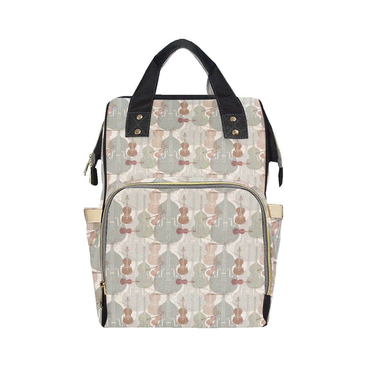 Violin Pattern Print Design 01 Diaper Bag Backpack