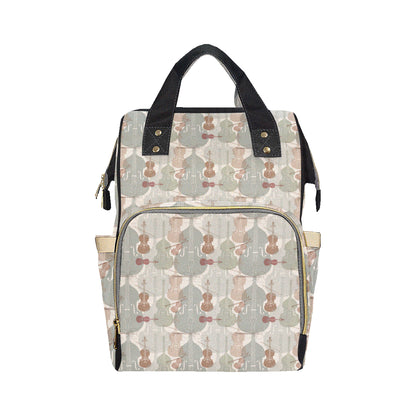 Violin Pattern Print Design 01 Diaper Bag Backpack