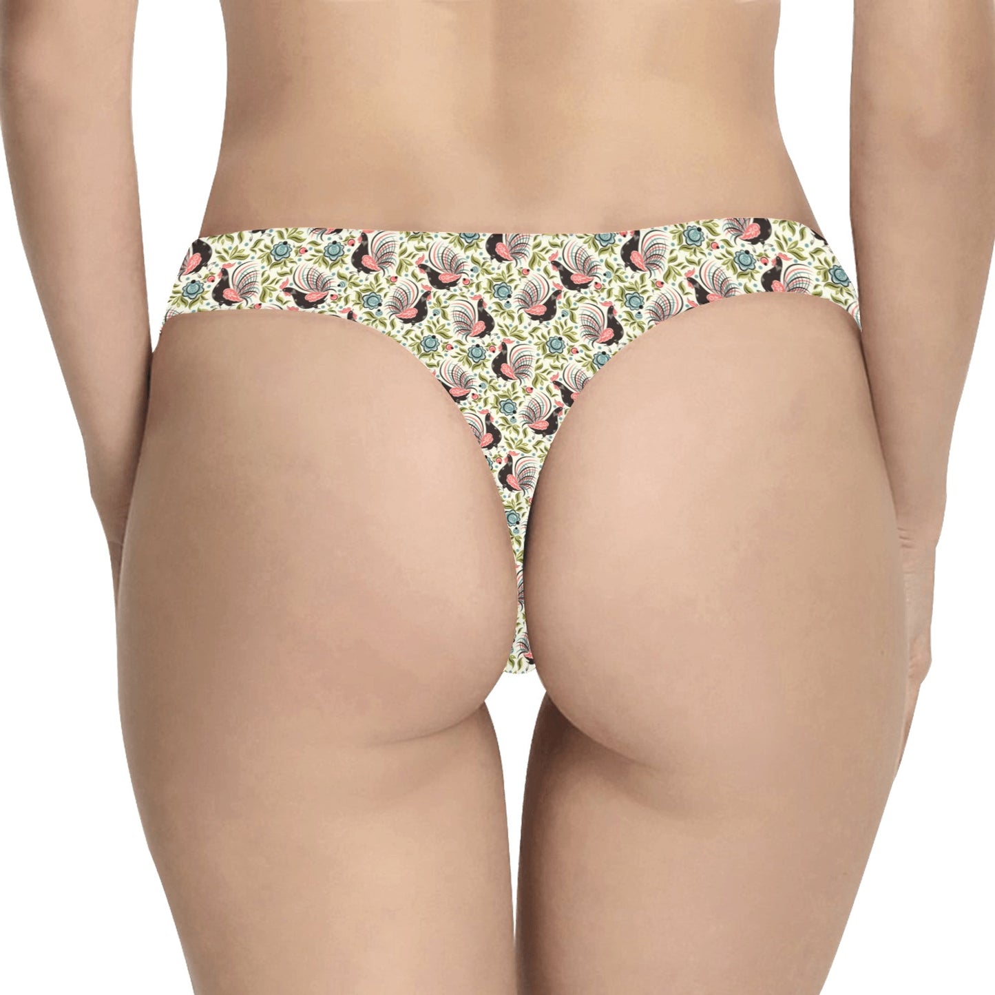 Rooster Print Design Women's Thongs