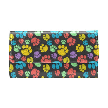 Paw Colorful Print Women's Trifold Wallet