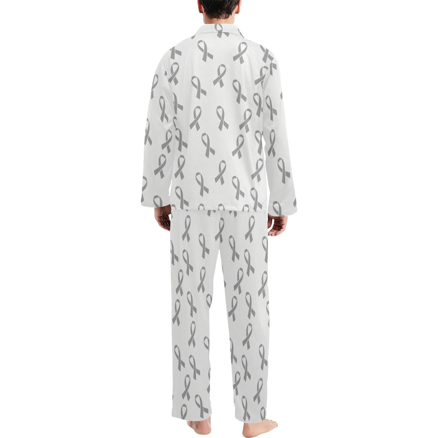 Brain cancer Pattern Print Design 01 Men's Long Pajama Set