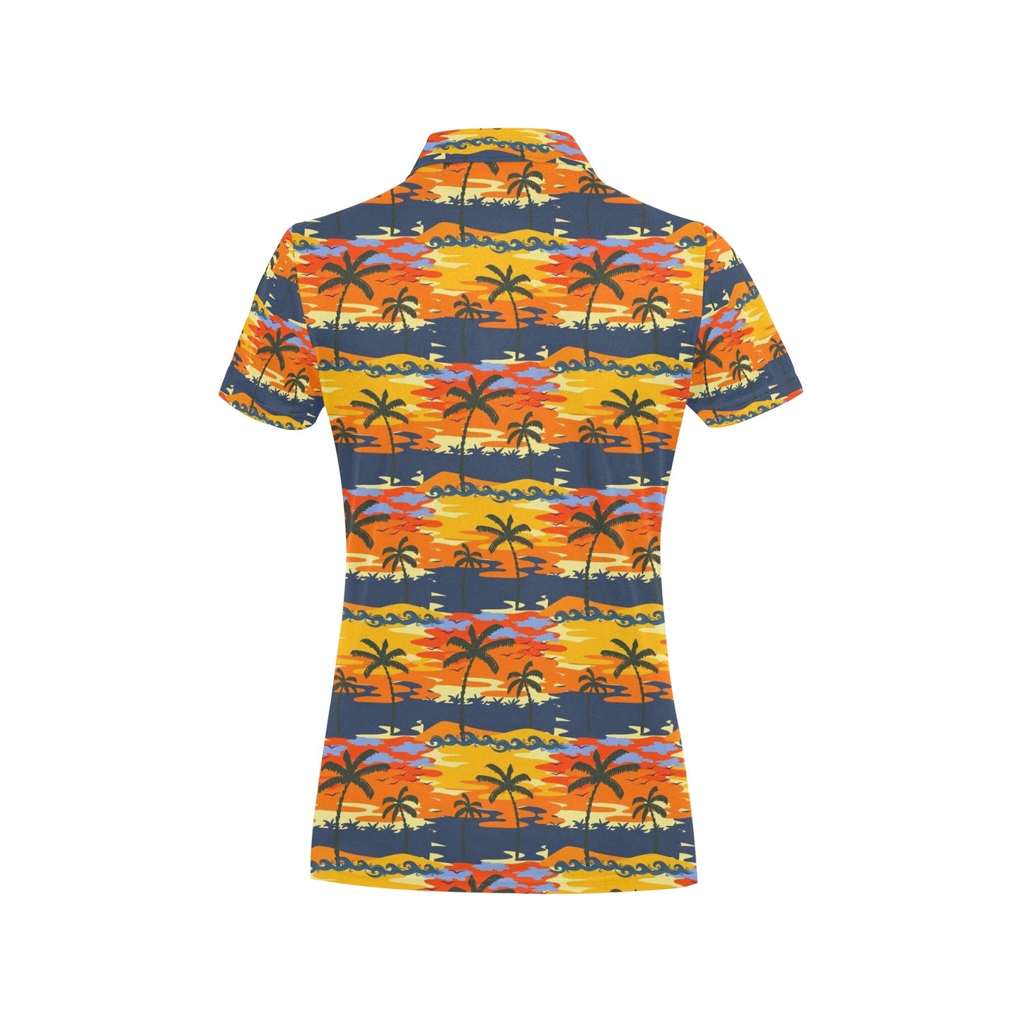 Palm Tree Pattern Print Design PT010 Women's Polo Shirt