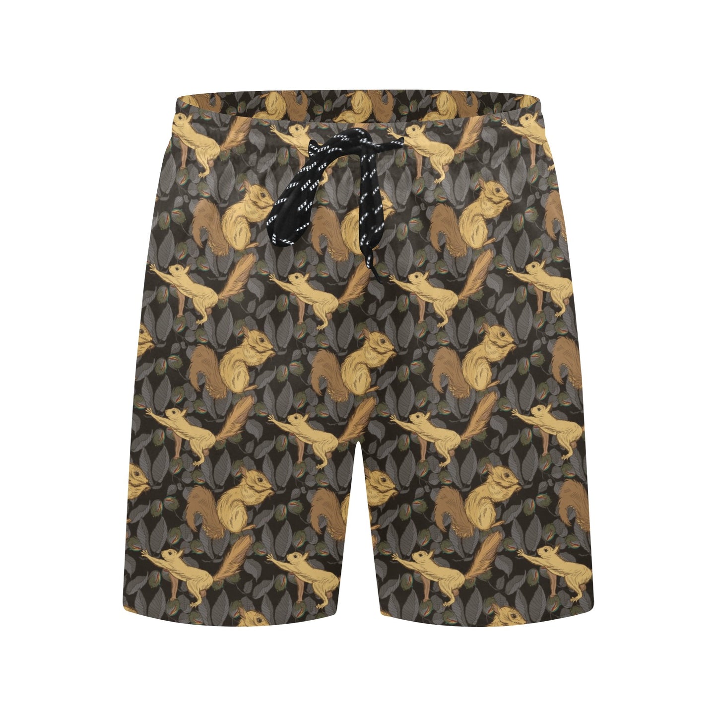 Squirrel Print Design LKS309 Men's Swim Trunks Beach Shorts