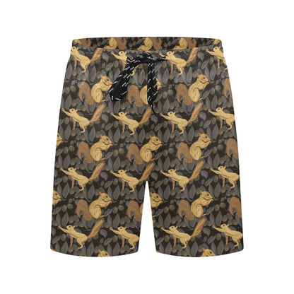 Squirrel Print Design LKS309 Men's Swim Trunks Beach Shorts