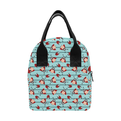 Ladybug Happy Print Pattern Insulated Lunch Bag