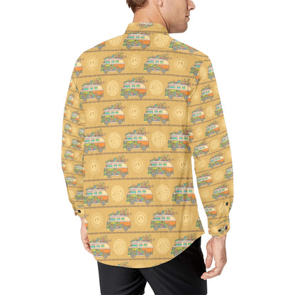 Hippie Van Print Design LKS304 Men's Long Sleeve Dress Shirt