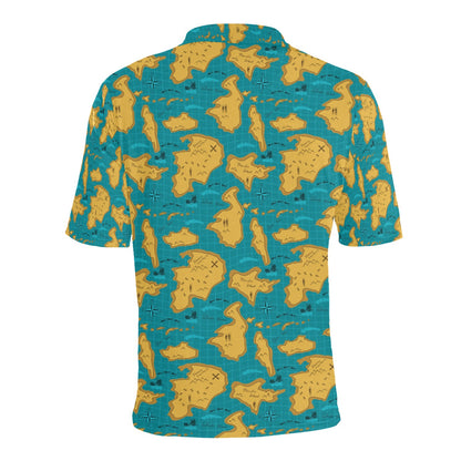 World Map Print Design LKS301 Men Polo Shirt