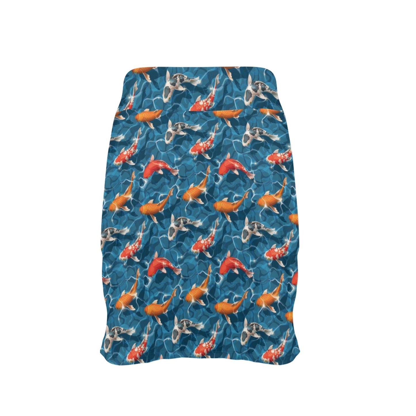 Koi Carp Water Design Themed Print 17" Golf & Pickleball Skort with Pockets