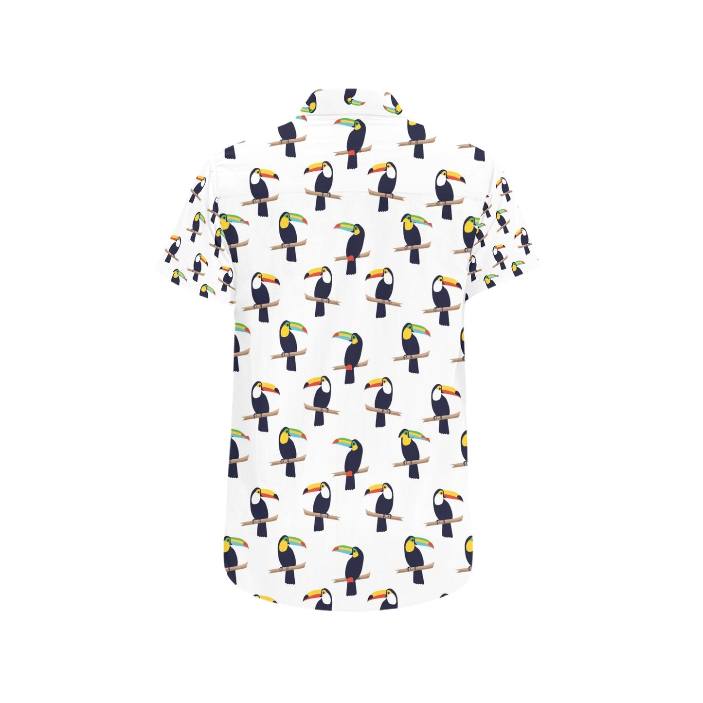 Toucan Print Design LKS305 Men Short Sleeve Button Up Shirt