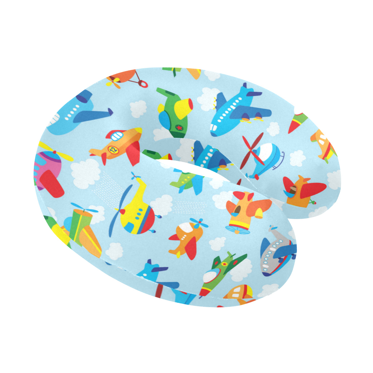 Airplane Colorful Pattern Print Design 01 U-Shaped Travel Neck Pillow