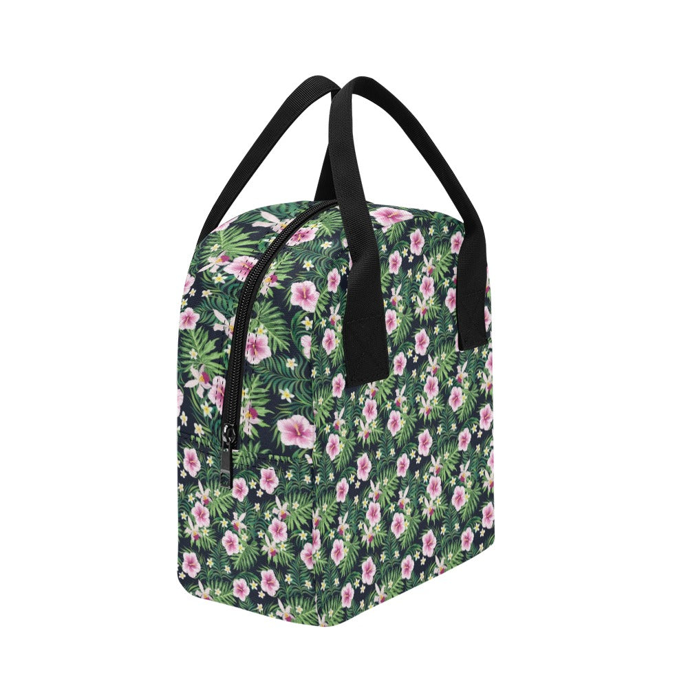 Hibiscus Tropical Print Design LKS309 Insulated Lunch Bag