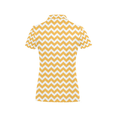 Chevron Orange Pattern Print Design 01 Women's Polo Shirt