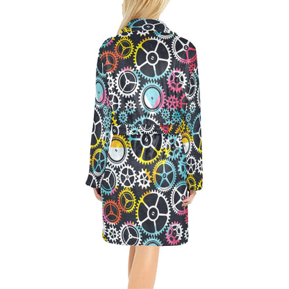 Mechanic Pattern Print Design 02 Women's Fleece Robe