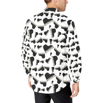 Piano Print Design LKS405 Men's Long Sleeve Dress Shirt