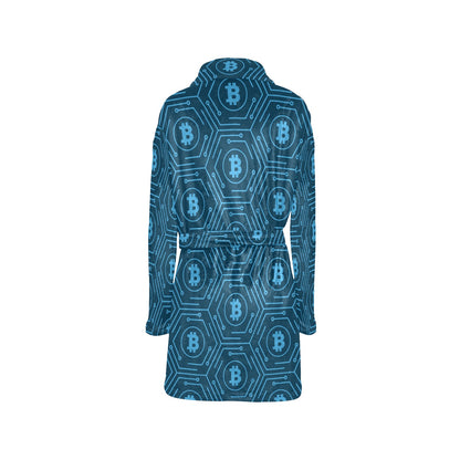 Cryptocurrency Pattern Print Design 04 Women's Fleece Robe