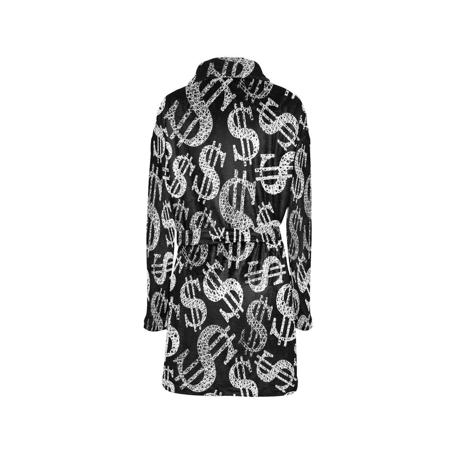 Money Pattern Print Design 02 Women's Fleece Robe