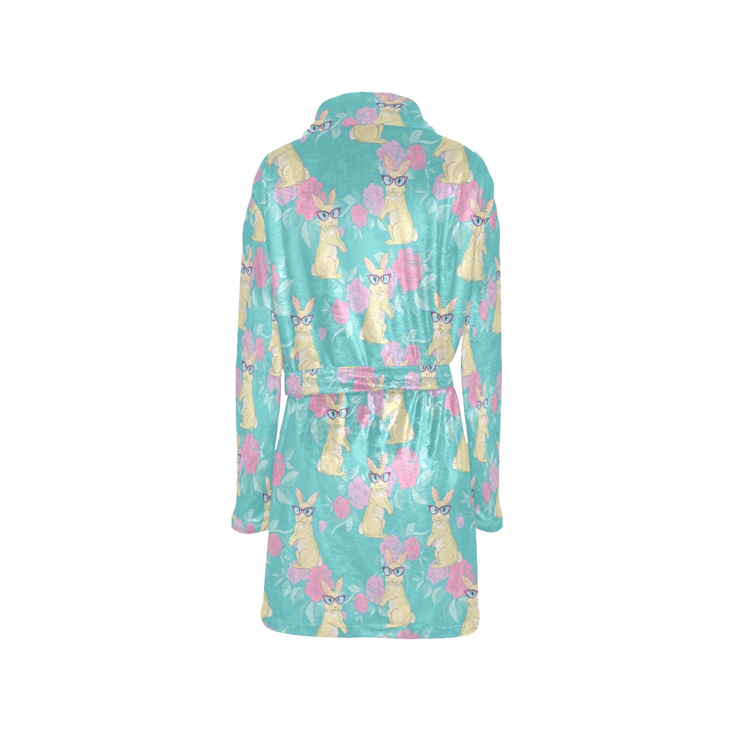 Rabbit Pattern Print Design RB05 Women's Fleece Robe