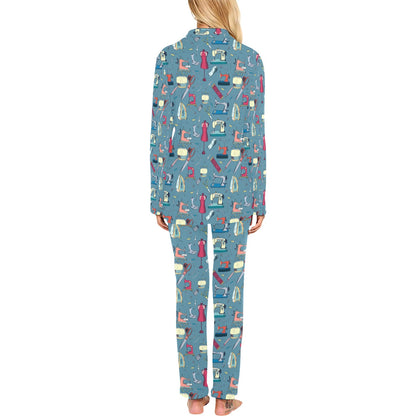 Sewing Equipment Print Design LKS301 Women's Long Pajama Set